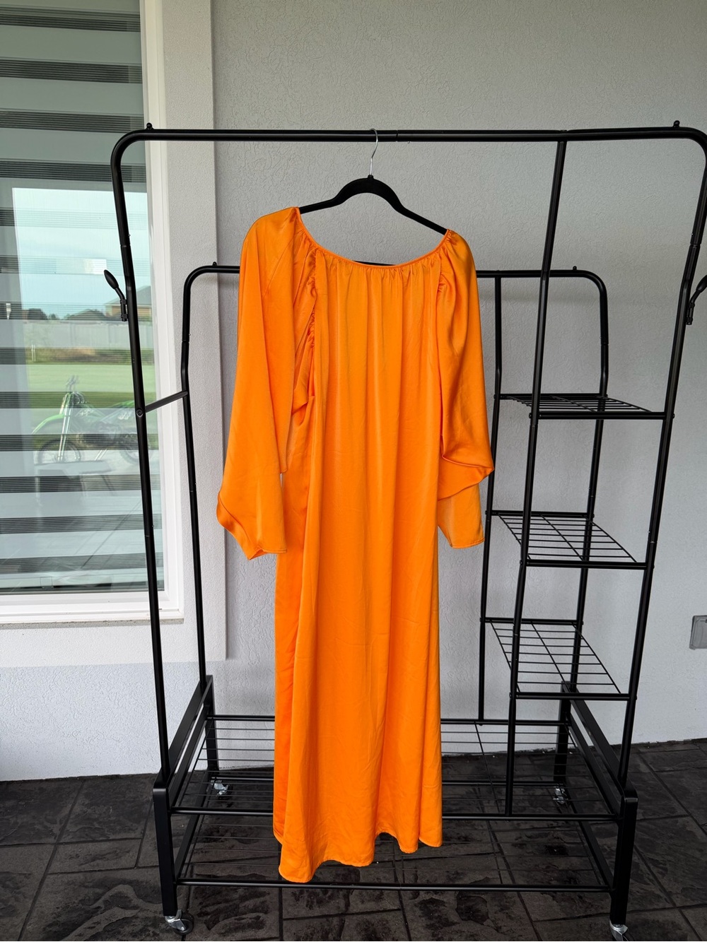 H&M Orange Off-Shoulder Maxi Dress